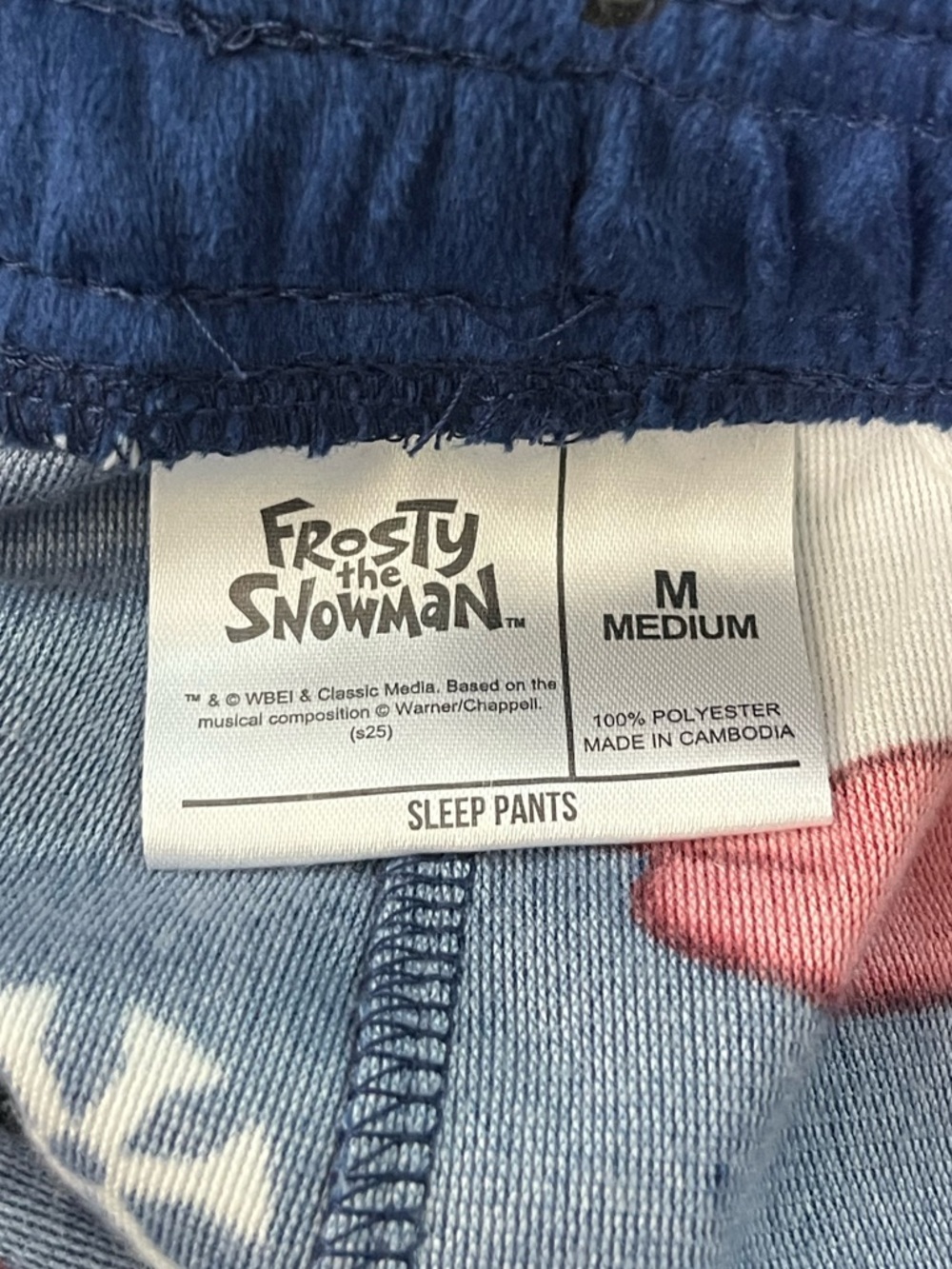 Navy Frosty the Snowman Snowflake Pajama Pants w Red Accents NWT Y - Picture 6 of 7